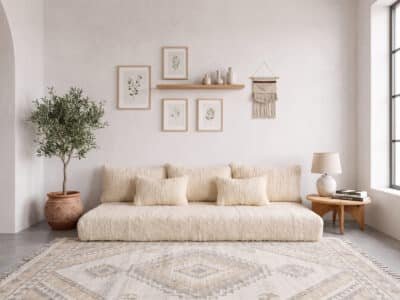 Handmade Moroccan Sofa Set - White - Image 1