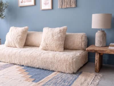 White Moroccan Arabic Sofa With Round Back - Image 7