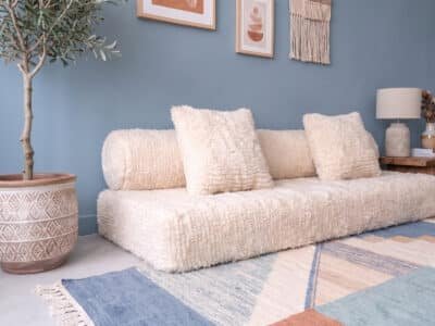 White Moroccan Arabic Sofa With Round Back - Image 6