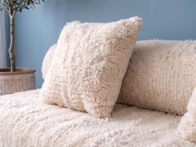 White Moroccan Arabic Sofa With Round Back - Image 2