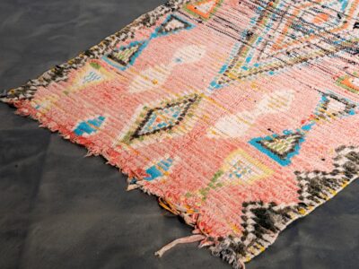 3X8 Handmade Vintage Moroccan Pink Runner - Image 4