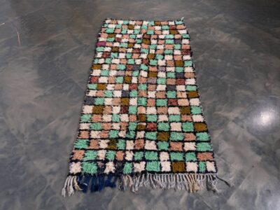 3x6 Moroccan Handmade Green Cotton Rug - Image 3