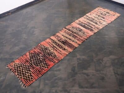 2.3X10 Vintage Moroccan Pink Runner Rug - Image 3