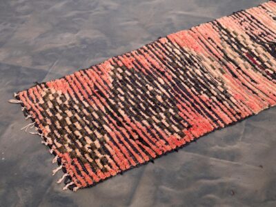 2.3X10 Vintage Moroccan Pink Runner Rug - Image 6