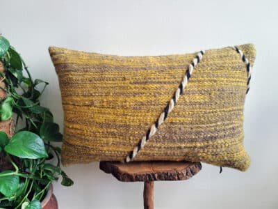 16X24 Yellow Handmade Rug Cushion - Image 1