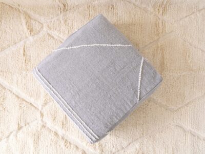 24X24X8'' Moroccan Cotton Pouf Light Grey - Image 6