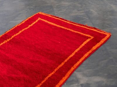 3x4 Small Red Rug Vintage - Image 3