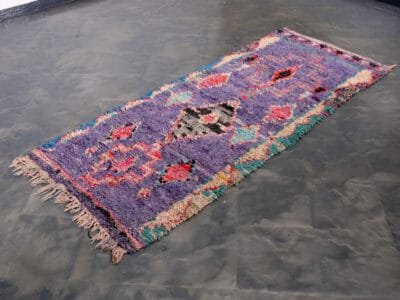 3x7 Purple Berber Rag Rug - Image 2