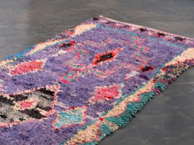 3x7 Purple Berber Rag Rug - Image 3