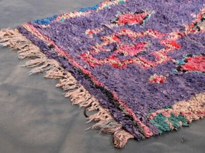 3x7 Purple Berber Rag Rug - Image 4