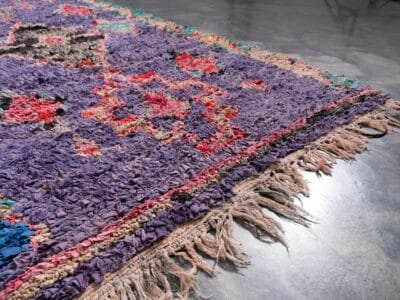 3x7 Purple Berber Rag Rug - Image 5