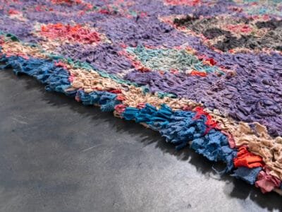 3x7 Purple Berber Rag Rug - Image 7