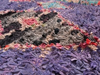 3x7 Purple Berber Rag Rug - Image 9