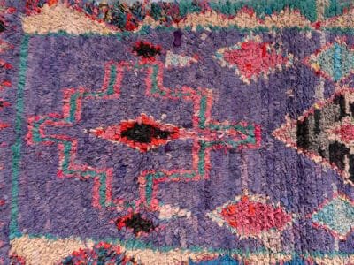 3x7 Purple Berber Rag Rug - Image 8