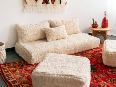 White Moroccan Beni Sofa