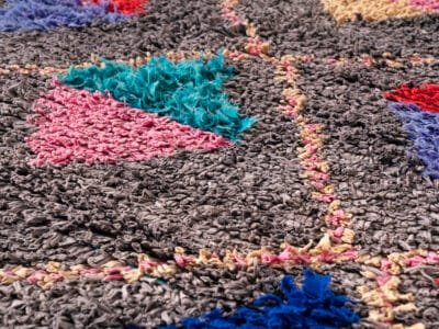 4x9 Moroccan Gray Rag Rug - Image 9