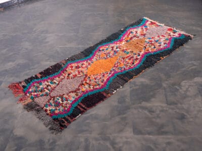 2X6 Black Moroccan Rag Rug - Image 2