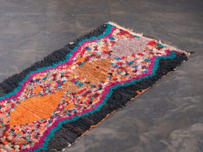 2X6 Black Moroccan Rag Rug - Image 3