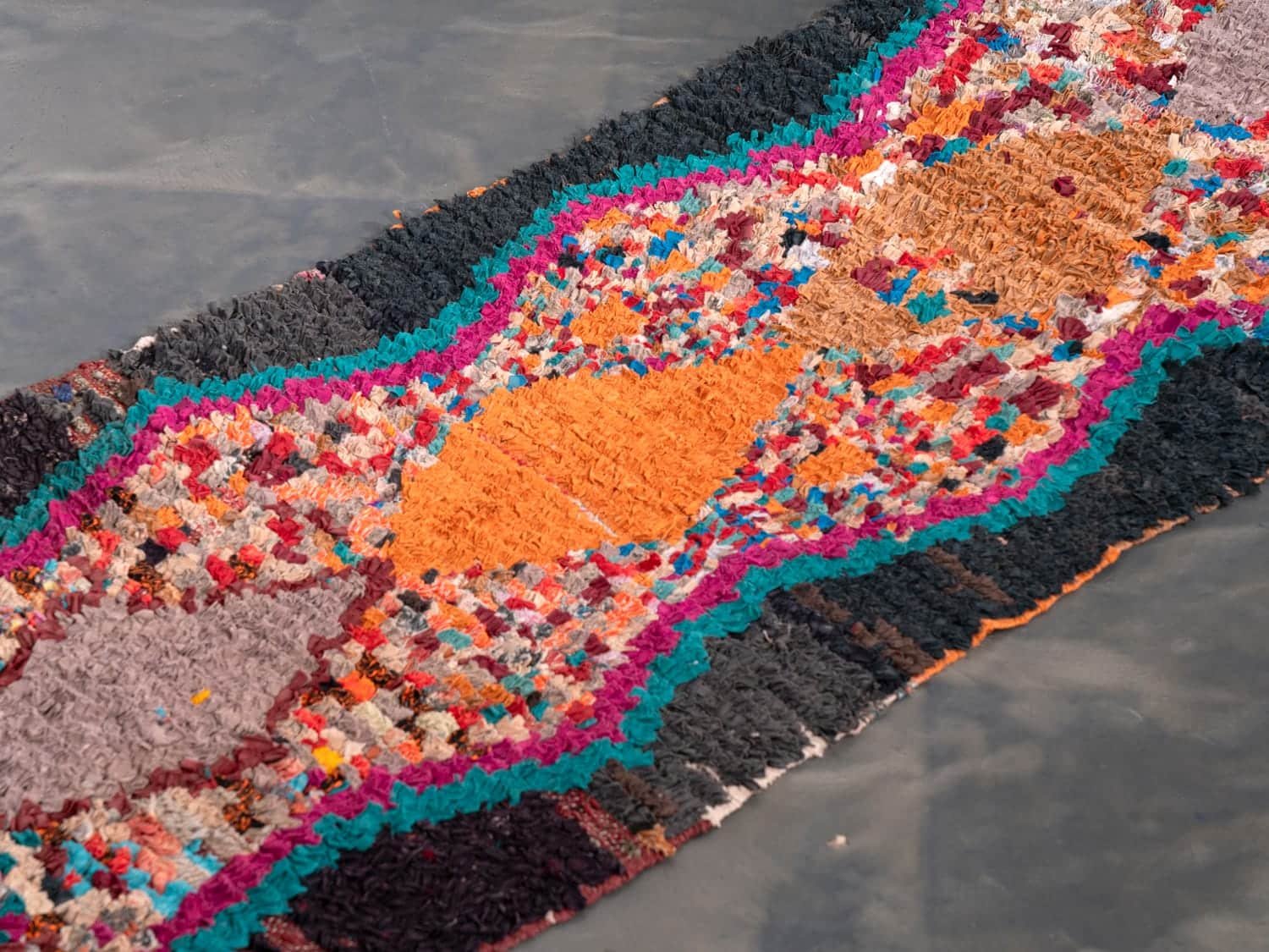 2X6 Black Moroccan Rag Rug - ASALA LIVING