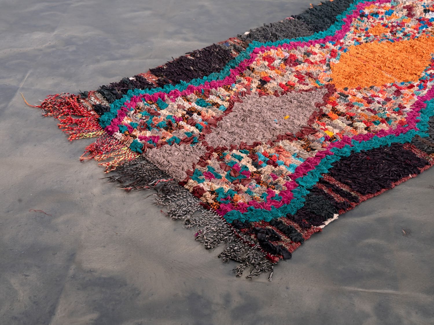 2X6 Black Moroccan Rag Rug - ASALA LIVING