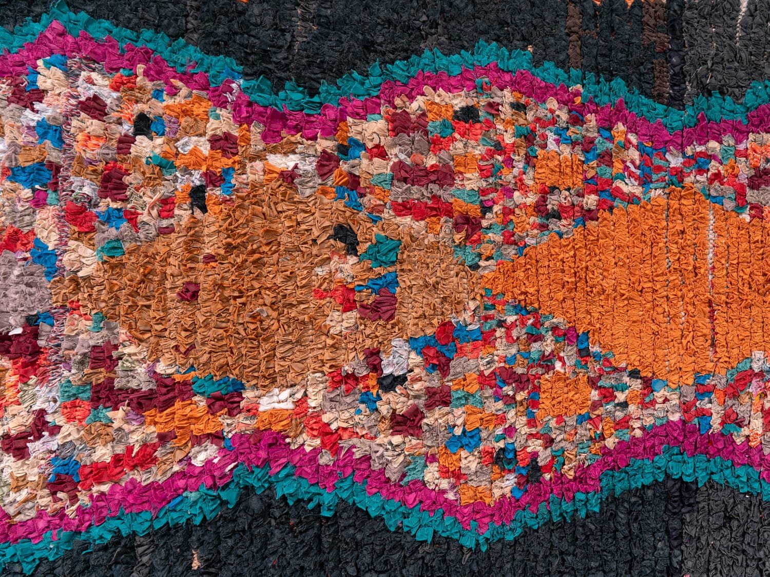 2X6 Black Moroccan Rag Rug - ASALA LIVING