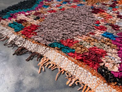 2X6 Black Moroccan Rag Rug - Image 7