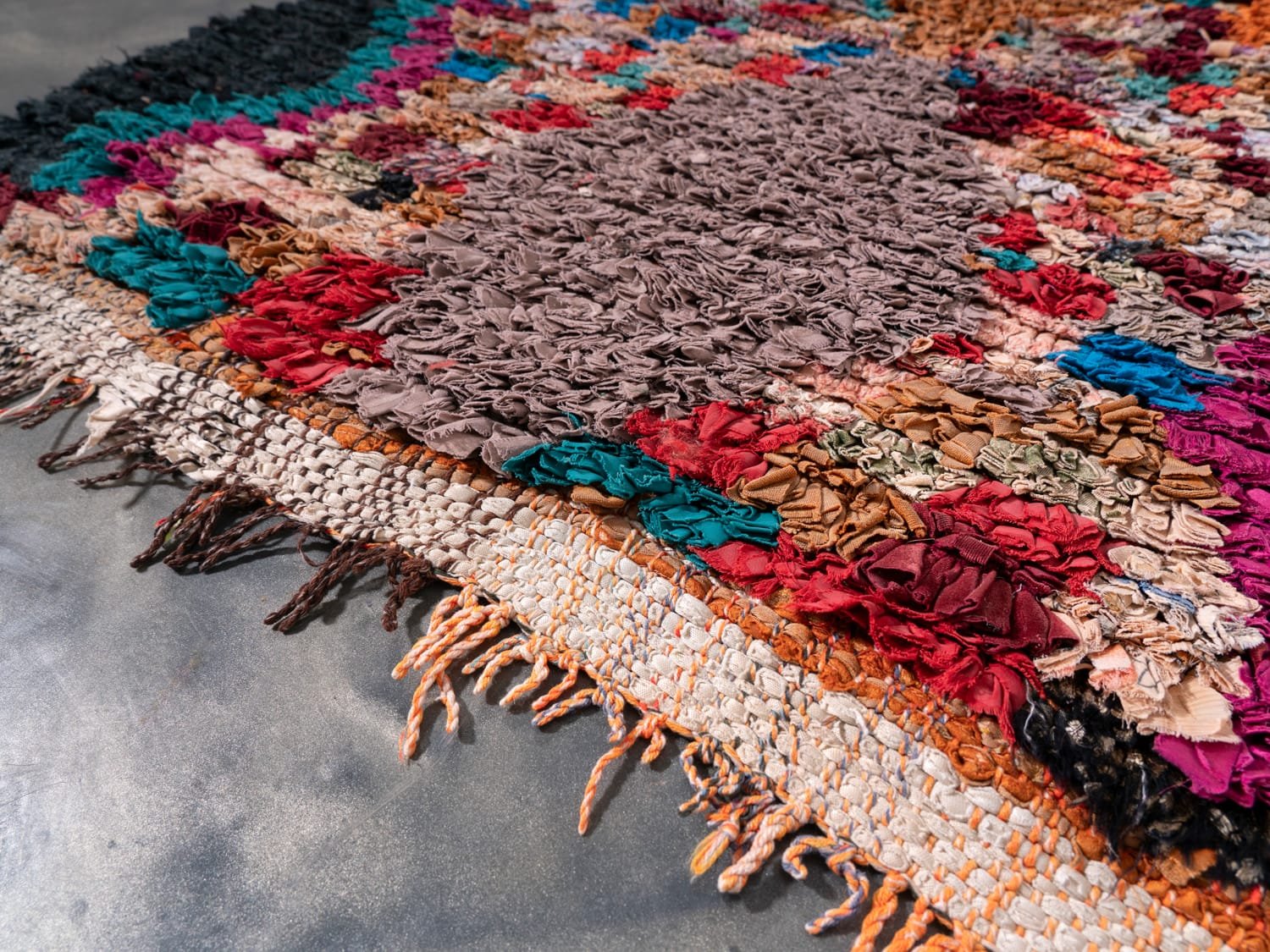 2X6 Black Moroccan Rag Rug - ASALA LIVING