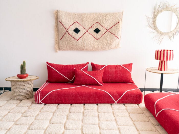 Red Cotton Zanafi Sofa