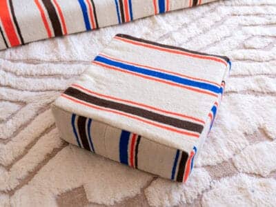 6 ft Moroccan Handmade Vintage Stripes Floor Sofa - Image 10