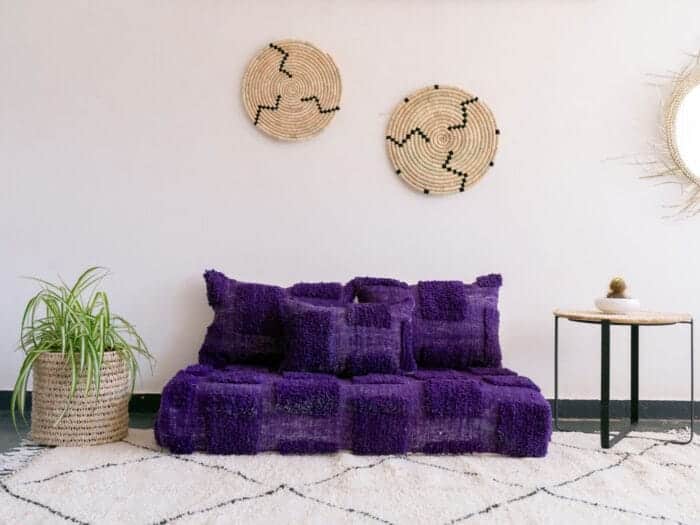 Moroccan Purple Zellige Floor Sofa