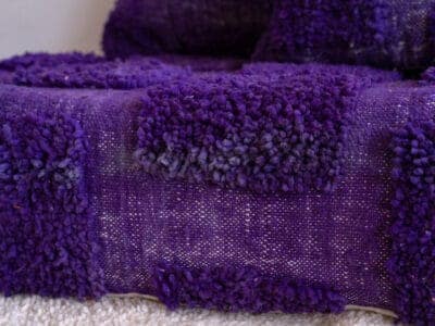 4 ft Moroccan Handmade Beni Purple Floor Sofa - Image 6