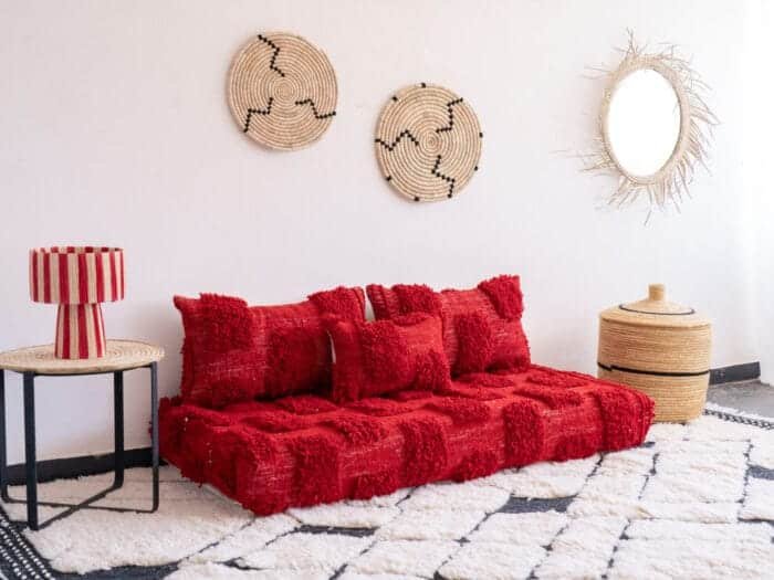 Beni Red Floor Sofa