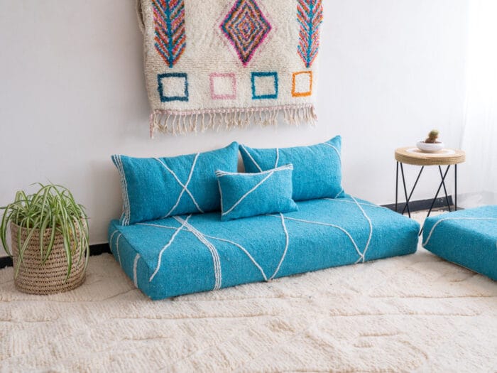 Turquoise Kilim Floor Sofa