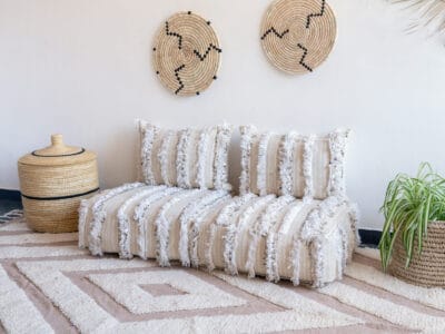 Wedding blanket white sofa