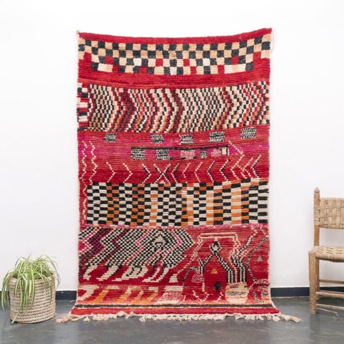 Red Moroccan Boujad Rug