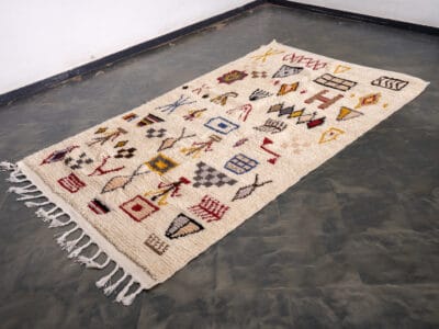 5x8 White Berber Rug Azilal - Image 2