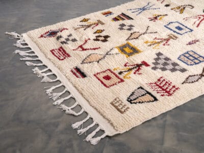 5x8 White Berber Rug Azilal - Image 5