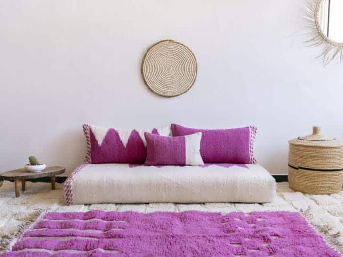 Moroccan Handmade Pink Floor Sofa