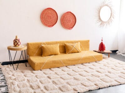 Moroccan Handmade Yellow Floor Sofa