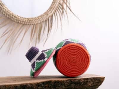 Purple Moroccan Straw Basket - Image 4