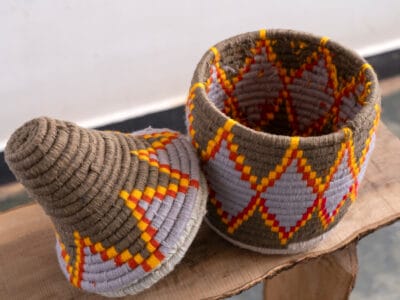 Moroccan Handmade Straw Basket - Image 4