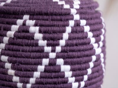 Handmade Purple Moroccan Straw Basket - Image 6