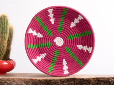 Moroccan Straw Plate Magenta