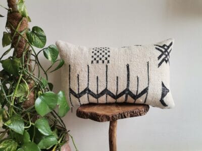 Berber Black White Wool Pillow