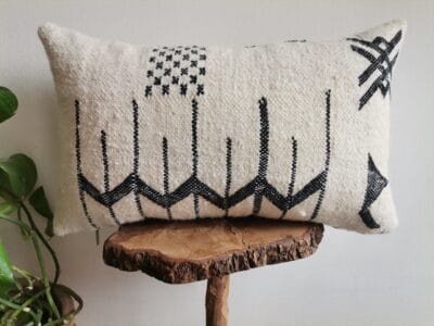 12x20 Berber Black White Wool Pillow - Image 2