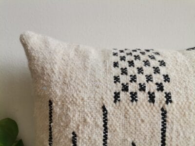 12x20 Berber Black White Wool Pillow - Image 3