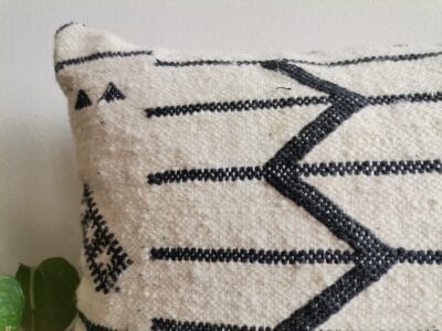 12x20 Berber Black White Kilim Cushion - Image 3