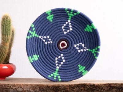 Blue Moroccan Straw Plate