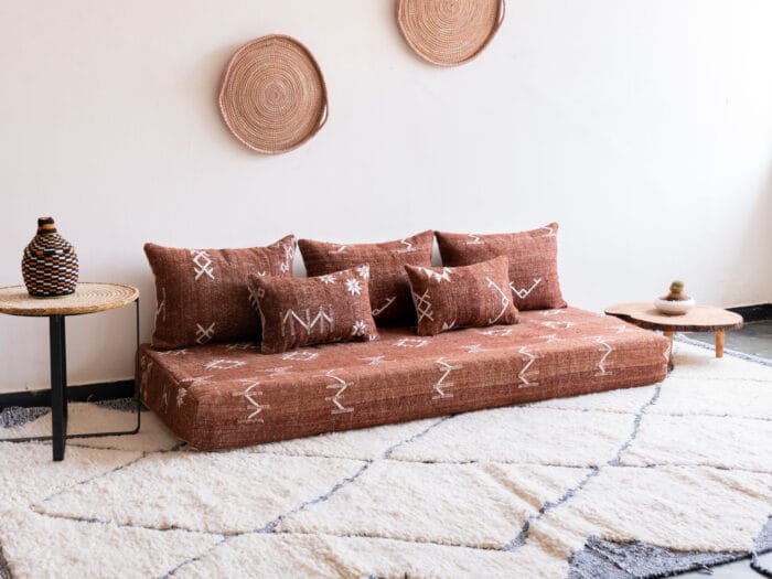 Moroccan Brown Kilim Floor Sofa