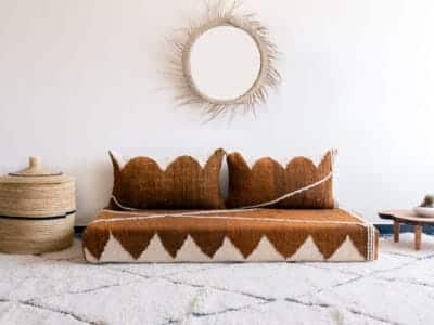 5 ft Moroccan Brown Floor Sofa - Image 2